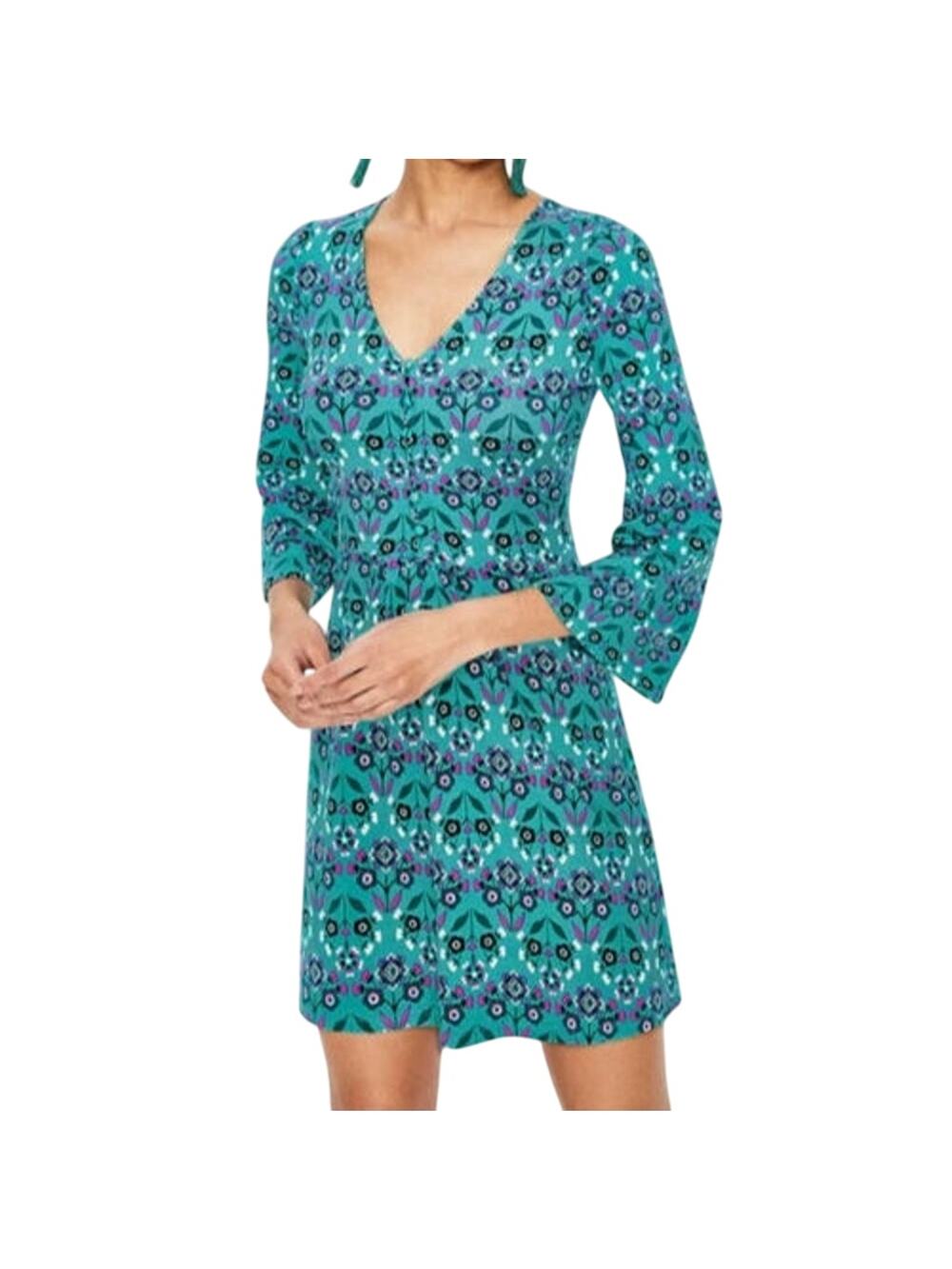 Boden Floral Scarlett Jersey V-neck Tunic Dress